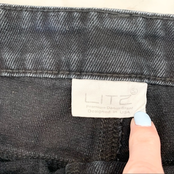 Litz Black Denim Mini Skirt - Picture 3 of 7